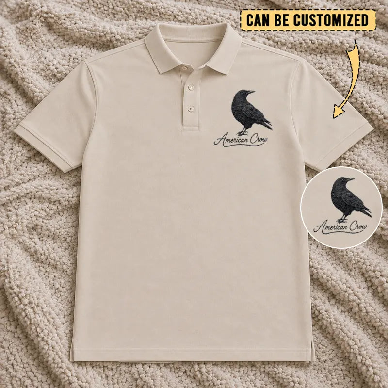 Customized American Crow Embroidered Polo Shirt 2026