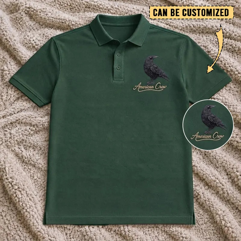 Customized American Crow Embroidered Polo Shirt 2026