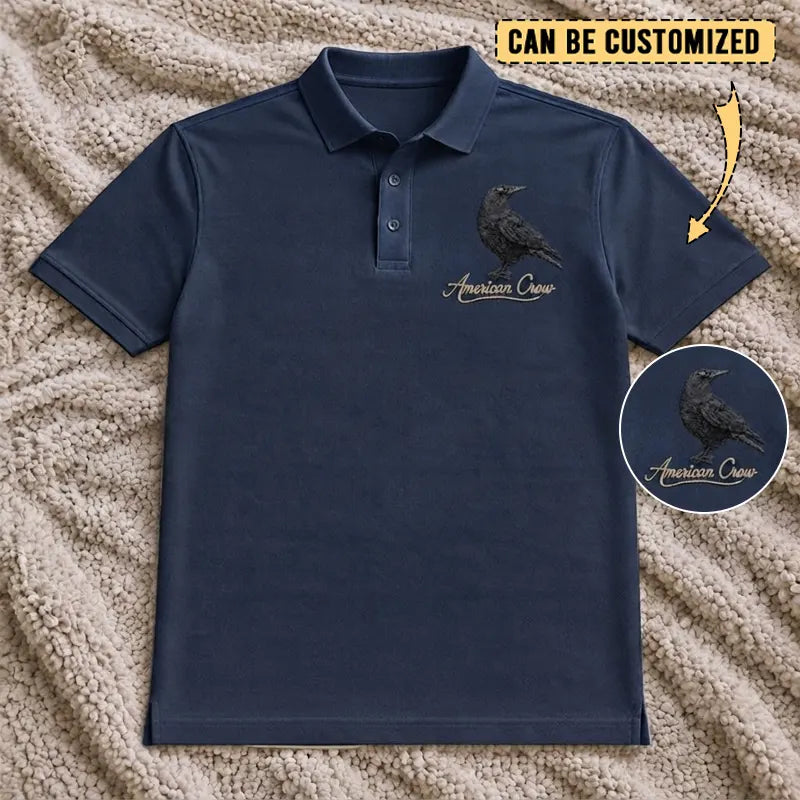 Customized American Crow Embroidered Polo Shirt 2026