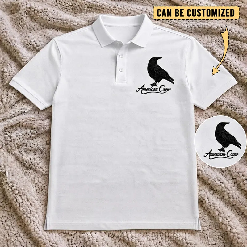 Customized American Crow Embroidered Polo Shirt 2026