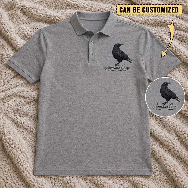 Customized American Crow Embroidered Polo Shirt 2026
