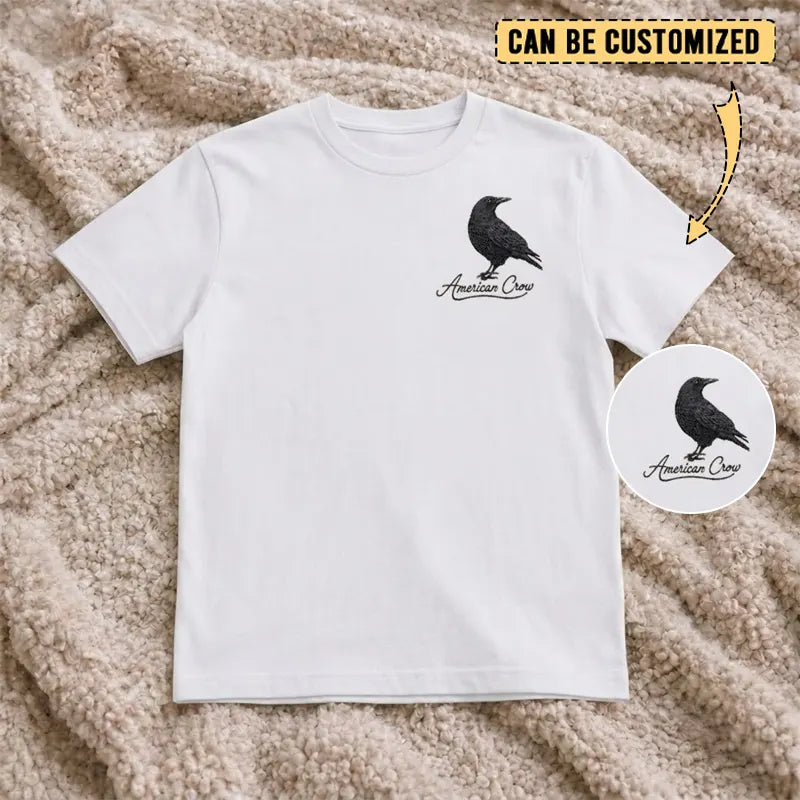 Customized American Crow Embroidered T-Shirt 2026Customized American Crow Embroidered T-Shirt 2026