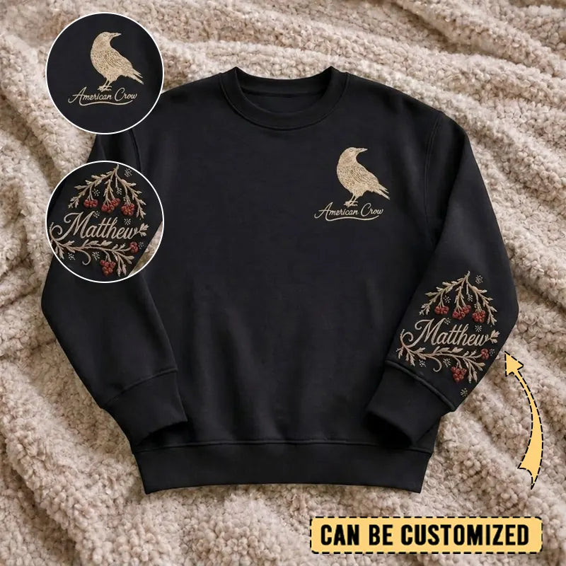 Customized American Crow Sweater – Print & Embroidery 2026