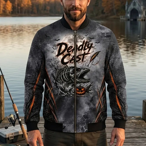 Deadly Cast Halloween Fishing Bomber Jacket