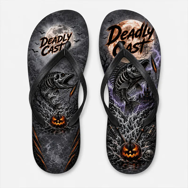 Deadly Cast Halloween Fishing Flip Flops