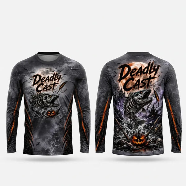 Deadly Cast Halloween Fishing Long Sleeve Shirt