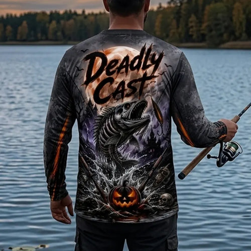 Deadly Cast Halloween Fishing Long Sleeve Shirt