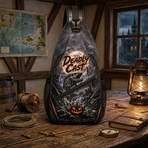 Deadly Cast Halloween Fishing Sling Bag