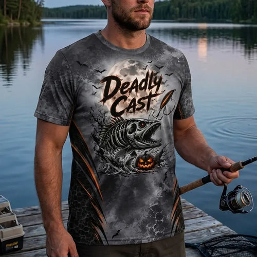 Deadly Cast Halloween Fishing T-Shirt