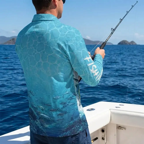 Deep Sea Fishing Polo Long Sleeve Shirt