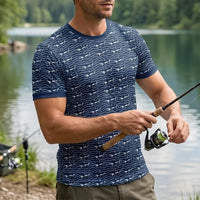 Deep Sea Shark Print Fishing T-Shirt