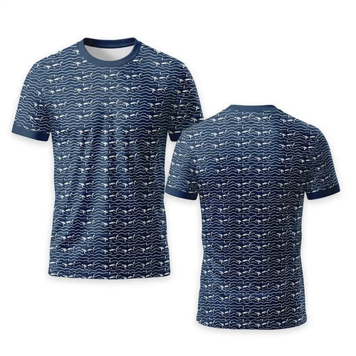 Deep Sea Shark Print Fishing T-Shirt