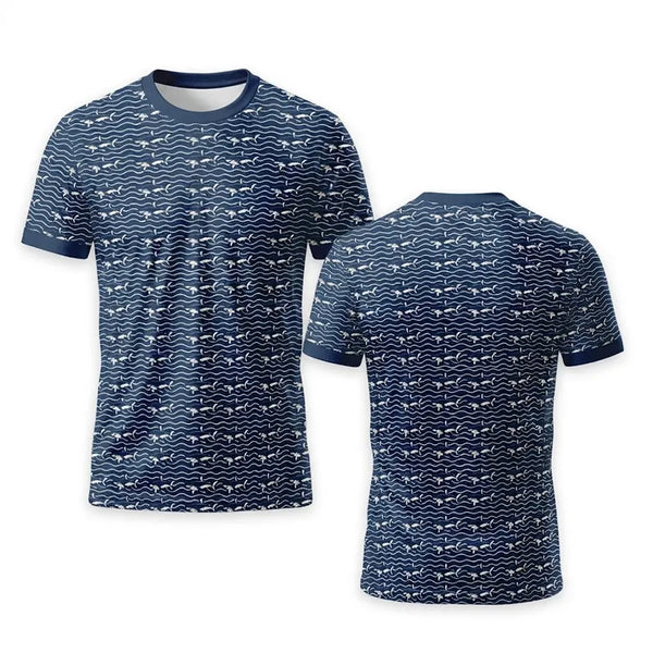 Deep Sea Shark Print Fishing T-Shirt 2026