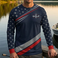 Drive Focus Conquer Patriotic Golf Long Sleeve Shirt