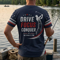 Drive Focus Conquer Patriotic Golf T-Shirt