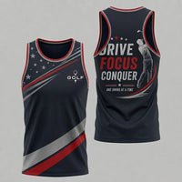 Drive Focus Conquer Patriotic Golf Tank Top