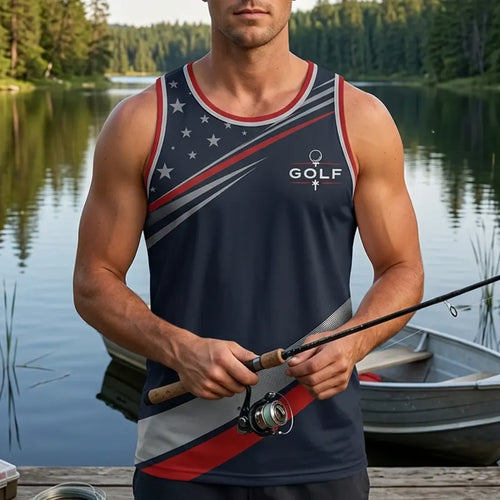 Drive Focus Conquer Patriotic Golf Tank Top