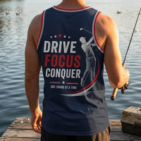 Drive Focus Conquer Patriotic Golf Tank Top