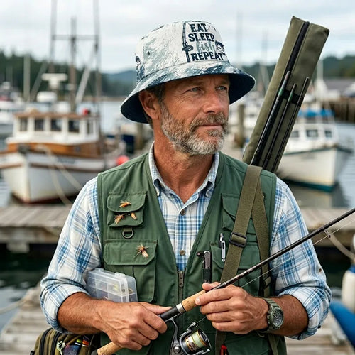 Eat Sleep Fish Repeat Bucket Hat