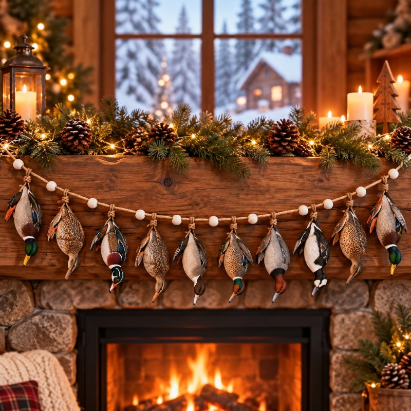 Duck Hunting Christmas Wooden Garland
