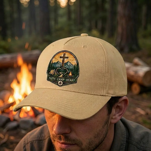 Faith Camp Heart Christian Camping Cap