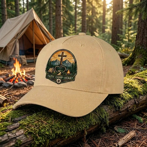 Faith Camp Heart Christian Camping Cap