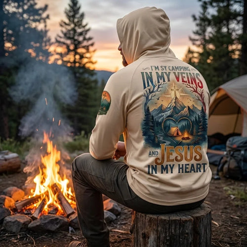 Faith Camp Heart Christian Camping Hoodie
