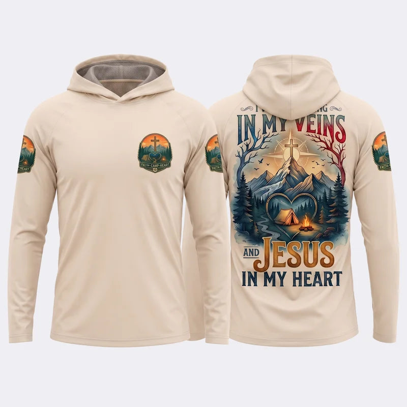 Faith Camp Heart Christian Camping Hoodie