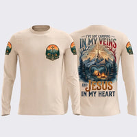 Faith Camp Heart Christian Camping Long Sleeve Shirt