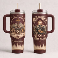 Faith Camp Heart Christian Camping Tumbler