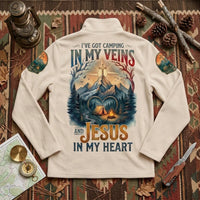 Faith Camp Heart Christian Camping Zip Long Sleeve Shirt