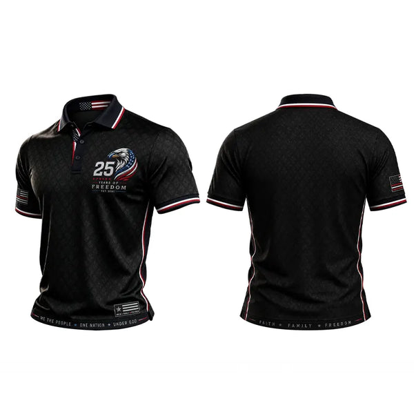 Faith Family Freedom America 250 Patriotic Eagle Polo Shirt