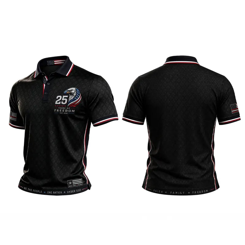 Faith Family Freedom America 250 Patriotic Eagle Polo Shirt