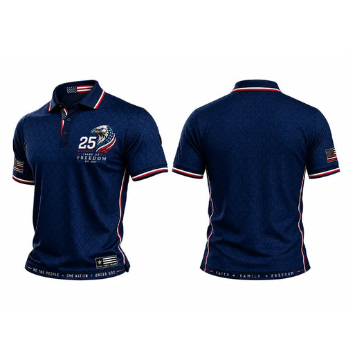 Faith Family Freedom America 250 Patriotic Eagle Polo Shirt