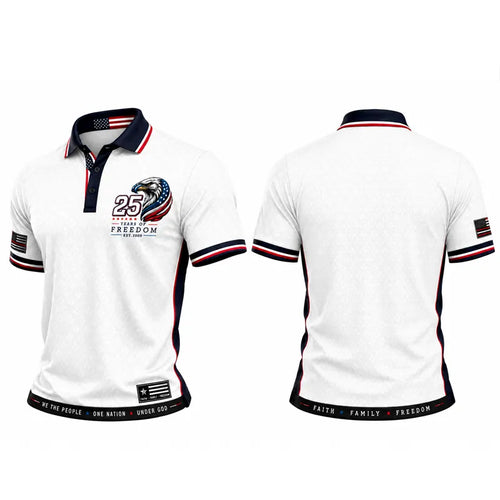 Faith Family Freedom America 250 Patriotic Eagle Polo Shirt
