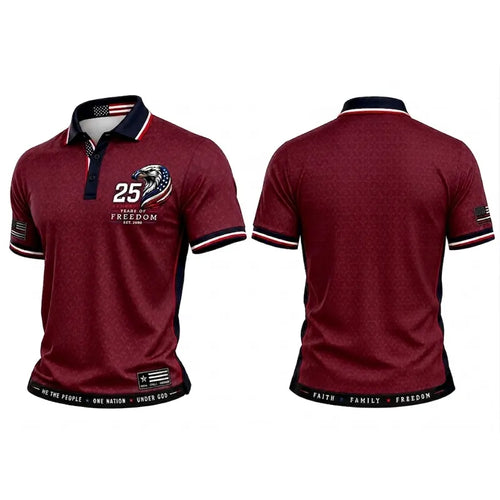 Faith Family Freedom America 250 Patriotic Eagle Polo Shirt