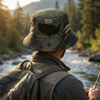 Fathom Thread Camo Topographic Map Outdoor Bucket Hat