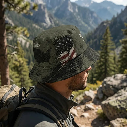 Fathom Thread Camo Topographic Map Outdoor Bucket Hat