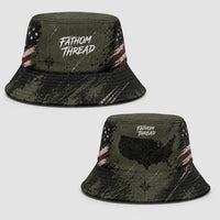 Fathom Thread Camo Topographic Map Outdoor Bucket Hat