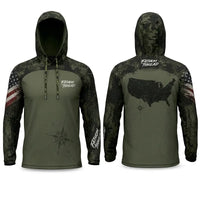 Fathom Thread Camo Topographic Map Outdoor Hoodie