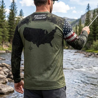 Fathom Thread Camo Topographic Map Outdoor Long Sleeve Shirt