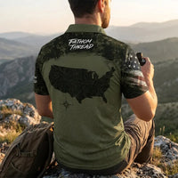 Fathom Thread Camo Topographic Map Outdoor Polo Shirt