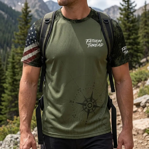 Fathom Thread Camo Topographic Map Outdoor T-Shirt