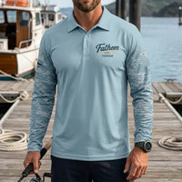 Fathom Thread Ocean Fishing Polo Long Sleeve Shirt