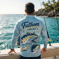 Fathom Thread Ocean Fishing Polo Long Sleeve Shirt