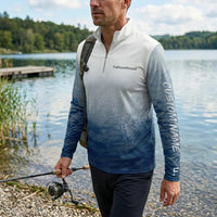 Fathom Thread Personalized Ocean Fishing Zip Long Sleeve Shirt