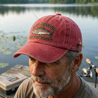 Fish Around And Find Trout Fishing Embroidered Cap