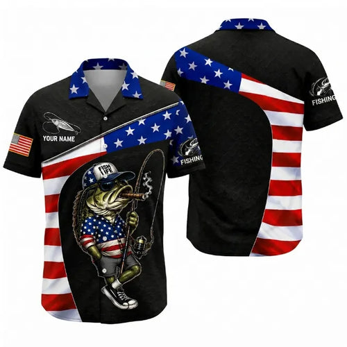Fish Life American Bass Fishing Hawaiian Shirt