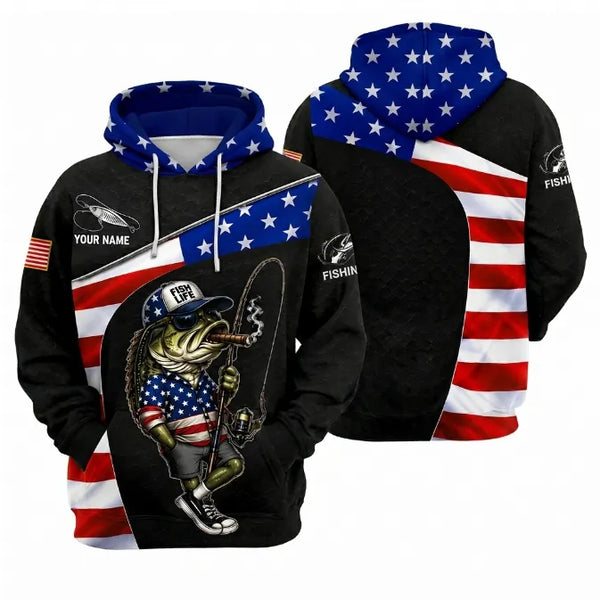 Fish Life American Bass Fishing Hoodie
