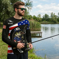 Fish Life American Bass Fishing Long Sleeve Shirt